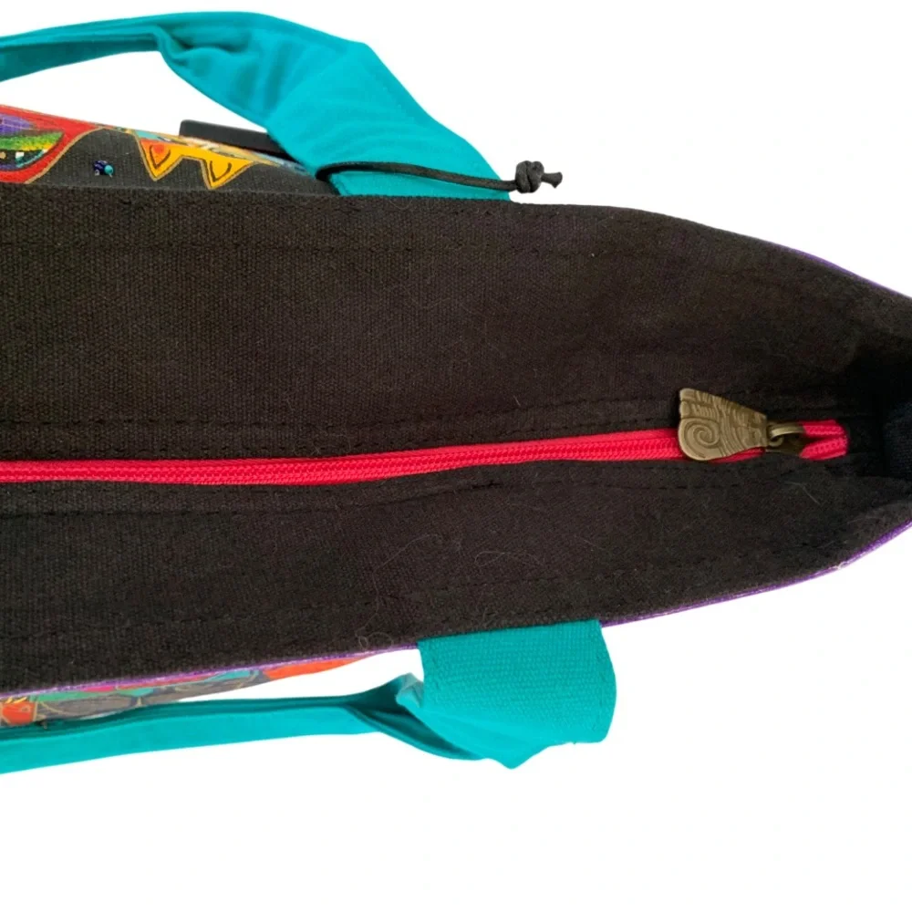 LAUREL BURCH Tote Bag Cat Faces Art Large Colorful Boho Style Shoulder Bag NWT - Picture 7 of 16